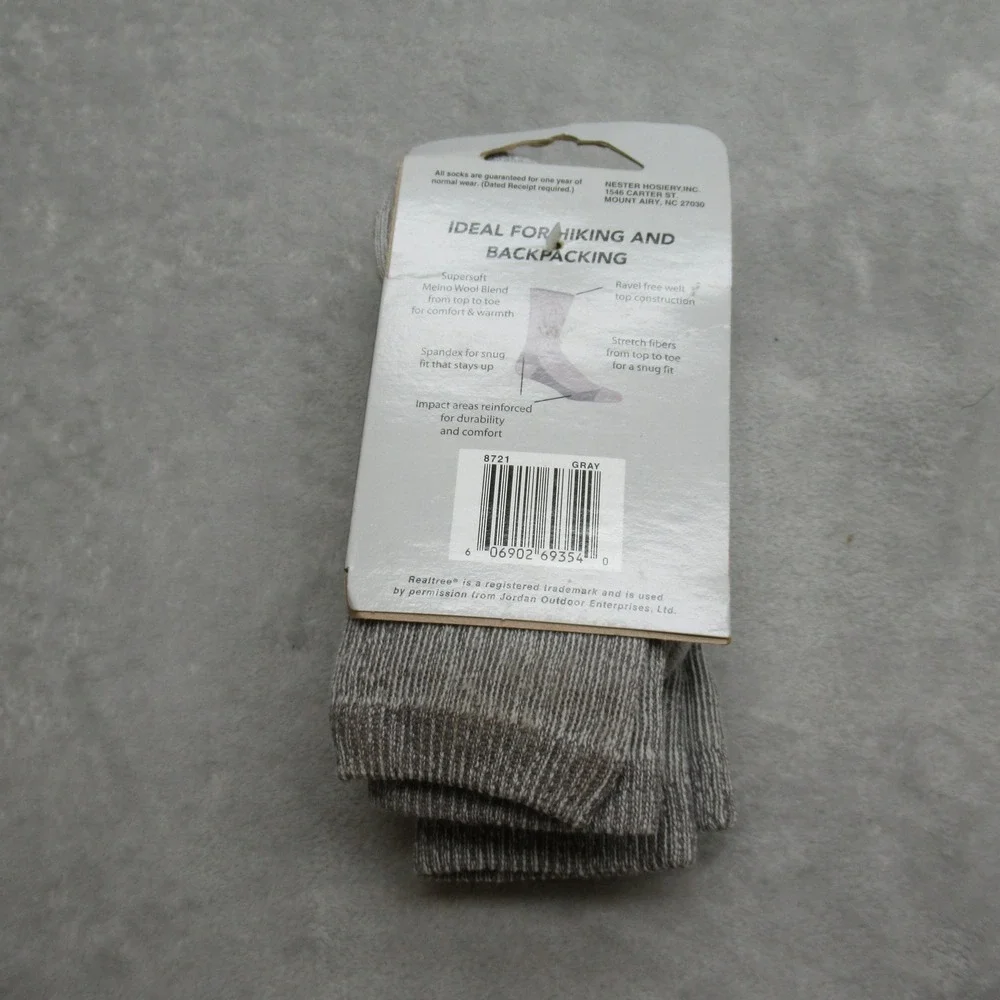 Realtree Socks Womens Medium 6-10 Gray Mid‎ Weight Wool Blend NEW